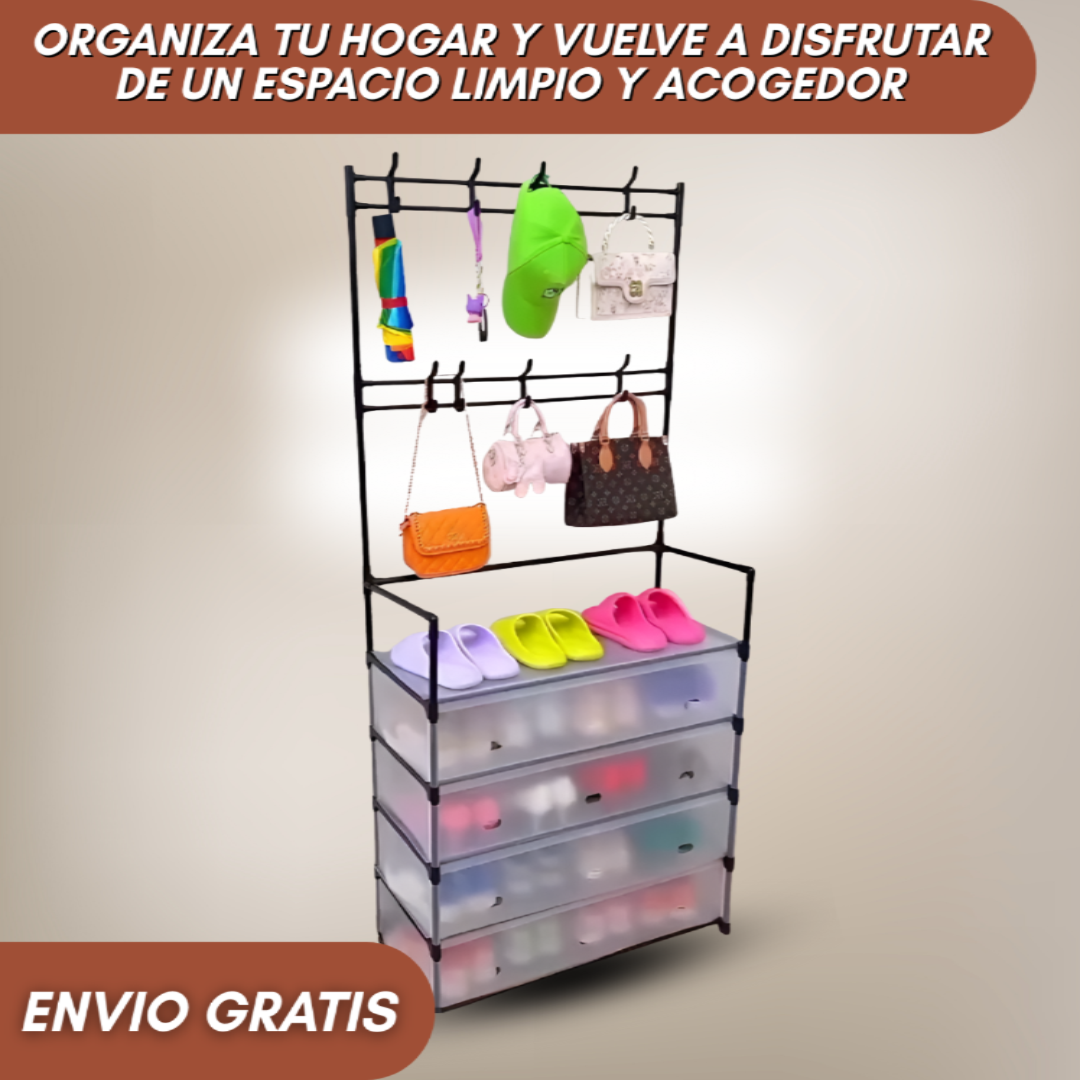 Zapatera 5 niveles, Percheros+Cubiertas Protectoras Gratis | ¡Organiza de todo en segundos!