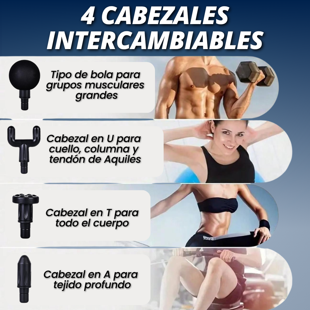 Pistola de Masaje Muscular – ¡Elimina el dolor de músculos y tendones en minutos!