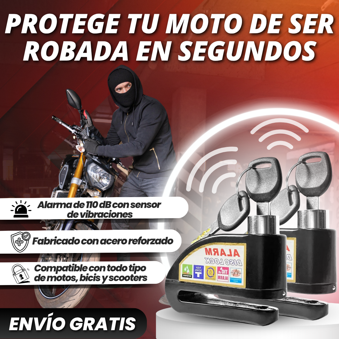 Candado de Disco con Alarma | ¡Suena más potente que una sirena de ambulancia!