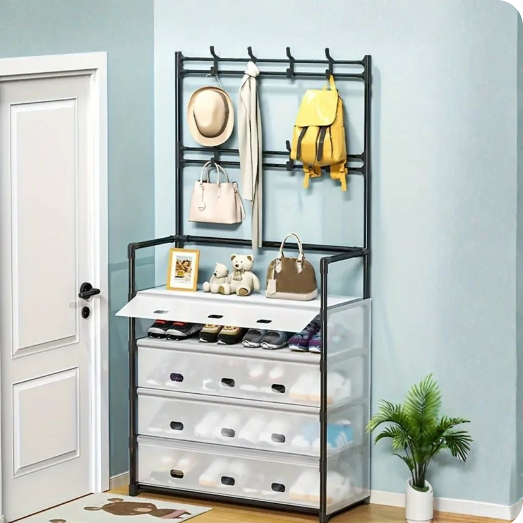 Zapatera 5 niveles, Percheros+Cubiertas Protectoras Gratis | ¡Organiza todo en segundos!