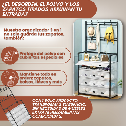 Zapatera 5 niveles, Percheros+Cubiertas Protectoras Gratis | ¡Organiza de todo en segundos!