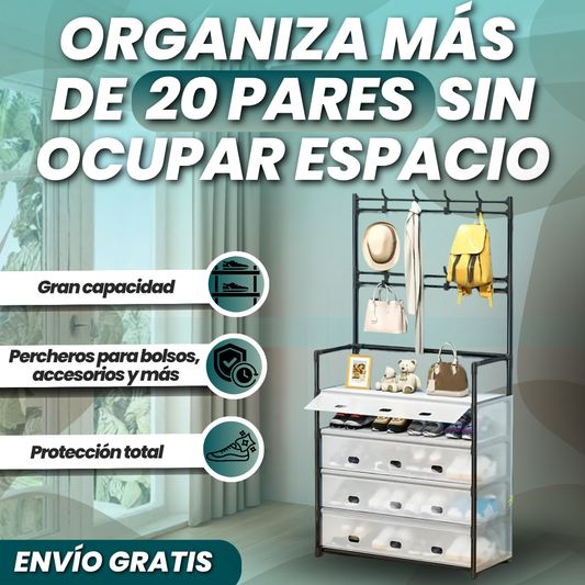 Zapatera 5 niveles, Percheros+Cubiertas Protectoras Gratis | ¡Organiza todo en segundos!