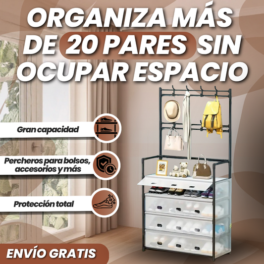 Zapatera 5 niveles, Percheros+Cubiertas Protectoras Gratis | ¡Organiza de todo en segundos!