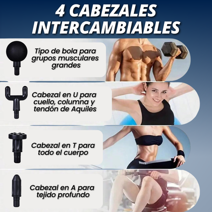 Pistola de Masaje Muscular – ¡Elimina el dolor de músculos y tendones en minutos!