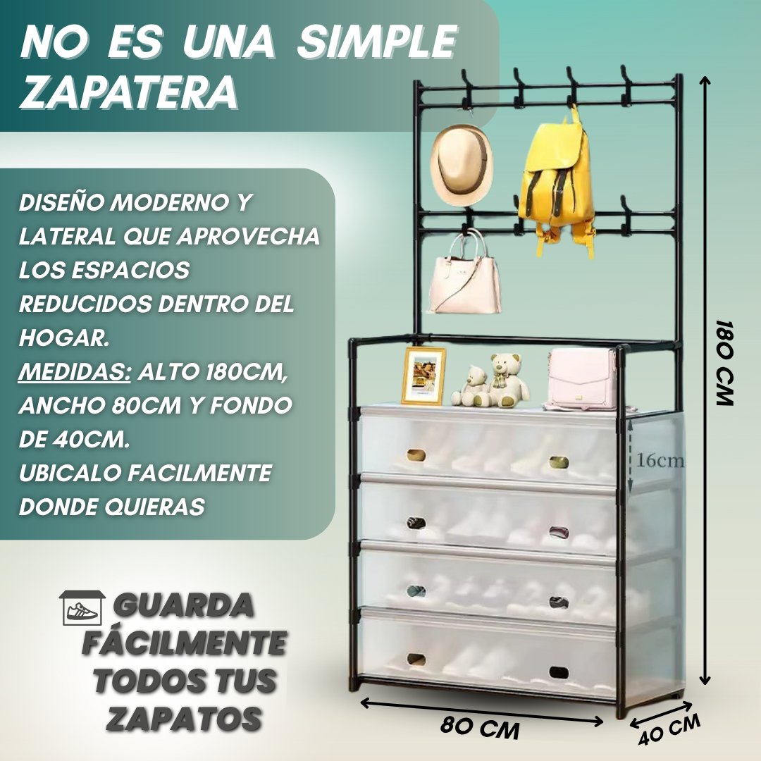 Zapatera 5 niveles, Percheros+Cubiertas Protectoras Gratis | ¡Organiza todo en segundos!